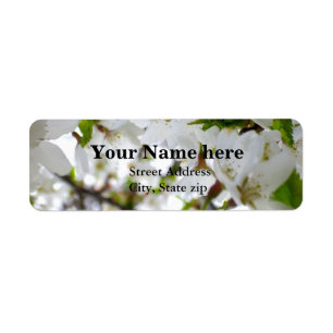 Elegant White Blossom white flowering tree Label