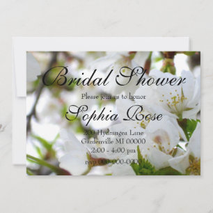 Elegant White Blossoms flowering cherry tree Invitation