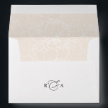 Elegant White & Blush Return Address Monogram Envelope<br><div class="desc">Designed to coordinate with our Romantic Script wedding collection, this customizable Invitation envelope with pre-printed return address, features a white envelope with black text and botanical line art pattern set on a neutral blush background on the inside. To make advanced changes, please select "Click to customize further" option under Personalize...</div>