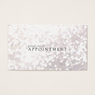 Elegant White Bokeh Appointment Card