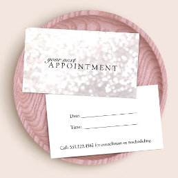 Elegant White Bokeh Appointment Card