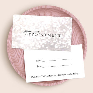 Elegant White Bokeh Appointment Card