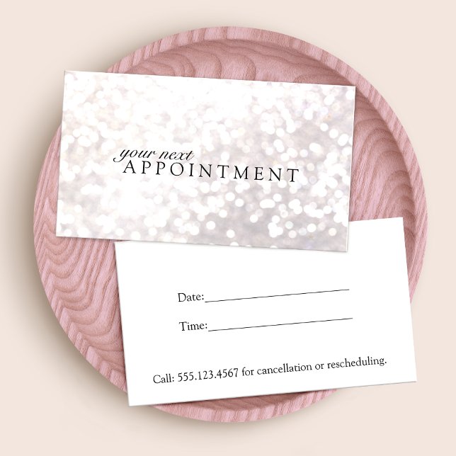 Elegant White Bokeh Appointment Card (Creator Uploaded)