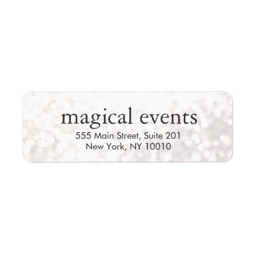 Elegant White Bokeh Glitter Look Address Label