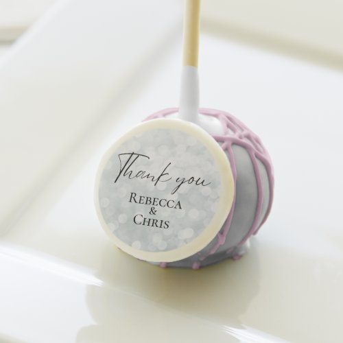 Elegant White Bokeh Wedding Thank You  Cake Pops