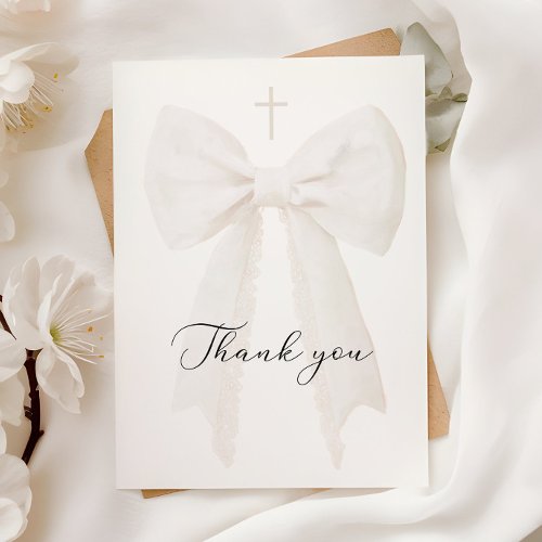 Elegant White Bow Baptism