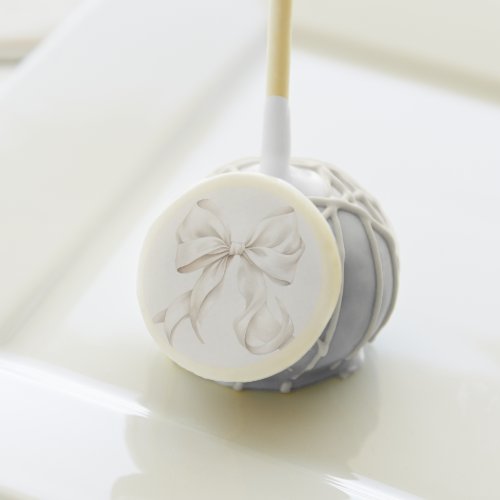 Elegant White Bow Bridal Shower Cake Pops