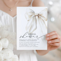 Elegant White Bow Bridal Shower Chic Cream
