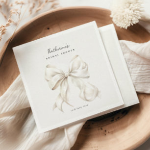 Elegant White Bow Bridal Shower Napkins