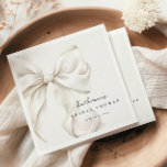 Elegant White Bow Bridal Shower Napkins<br><div class="desc">Simple white bow design napkins for bridal showers.</div>