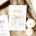 Elegant White Bow Bridal Shower Thank You Card<br><div class="desc">"She's tying the knot" theme bridal shower thank you card with an elegant white bow design.</div>