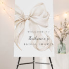 Elegant White Bow Bridal Shower Welcome