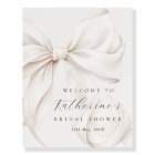 Elegant White Bow Bridal Shower Welcome Foam Board
