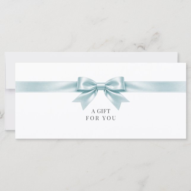 Elegant White Bow Gift Certificate (Front)