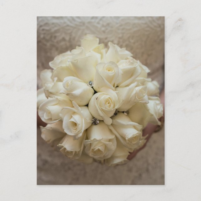 Elegant White Bridal Bouquet Postcard (Front)