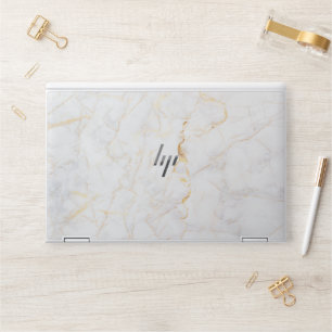 Elegant White Brown Marble HP Laptop Skin