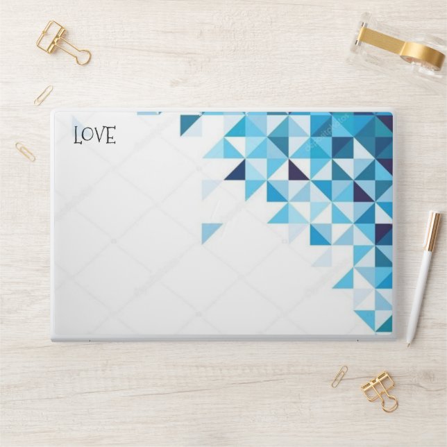 Elegant White & Bule  HP Laptop Skin (Desk)