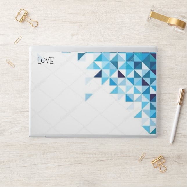 Elegant White & Bule  HP Laptop Skin (Desk)