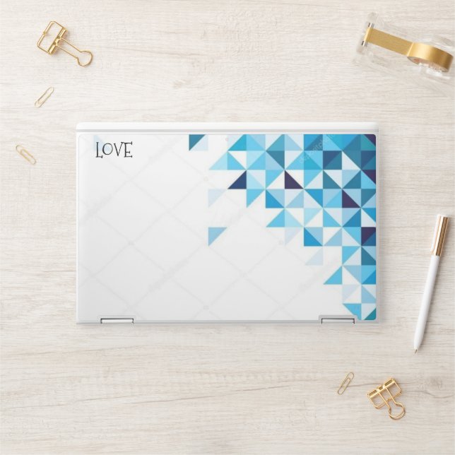 Elegant White & Bule  HP Laptop Skin (Desk)