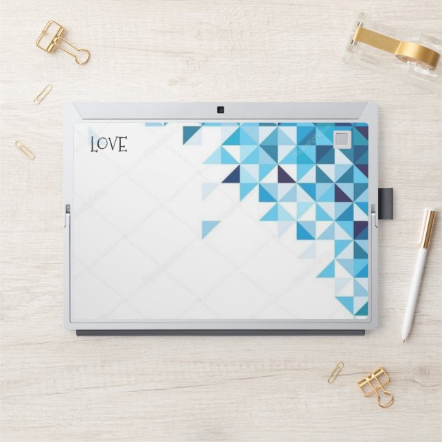 Elegant White & Bule  HP Laptop Skin (Desk)
