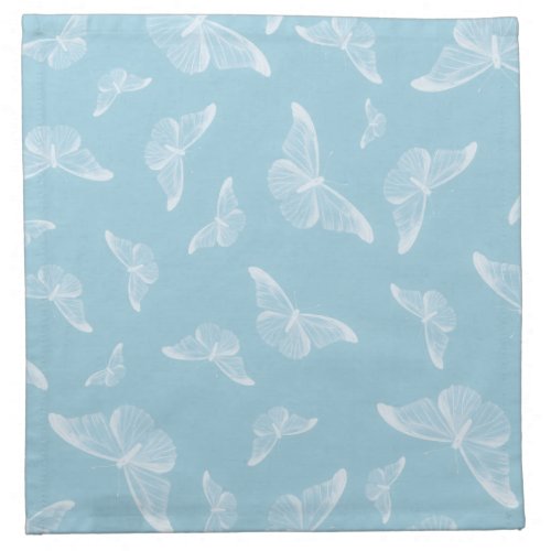 Elegant White Butterflies Ditsy Pattern  Cloth Napkin