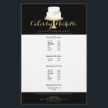 Elegant White Cake with Florals II Cake Decorating Flyer<br><div class="desc">Coordinates with the Elegant White Cake with Florals II Cake Decorating Business Card Template by 1201AM. An elegant tiered white cake decorated with white flowers sits atop a faux gold cake stand for a beautiful aesthetic on this bakery or cake decorator's flyer template. Update the calligraphic text with your name...</div>