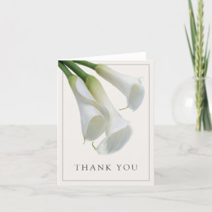 Elegant White Calla Lilies Thank You Card