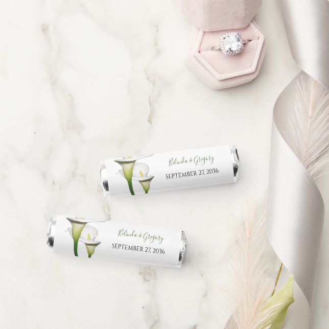 Elegant White Calla Lilies Wedding Breath Savers® Mints (Wedding)