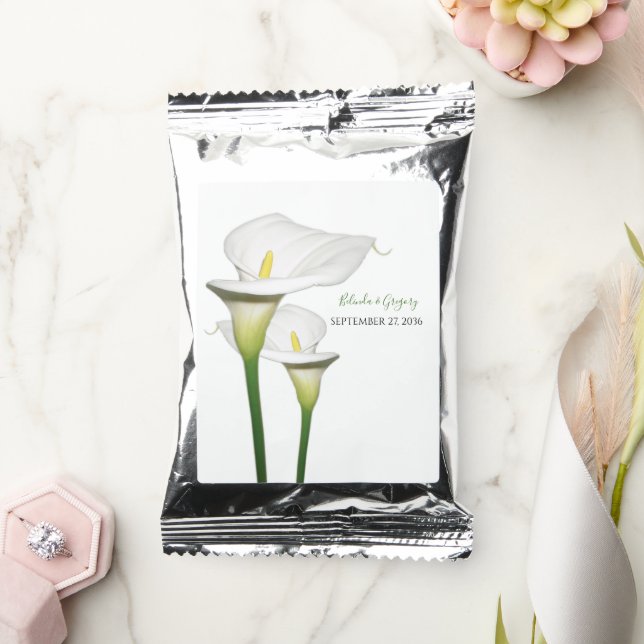 Elegant White Calla Lilies Wedding   Coffee Drink Mix (Wedding)