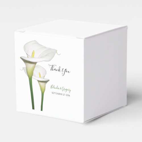 Elegant White Calla Lilies Wedding  Favor Boxes