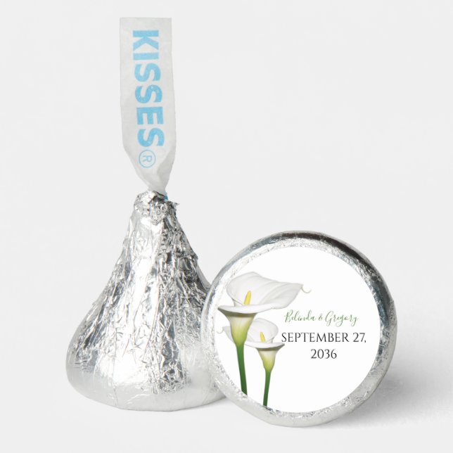 Elegant White Calla Lilies Wedding  Hershey®'s Kisses® (Front)