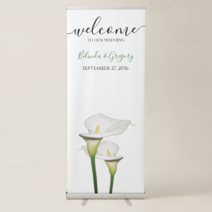Elegant White Calla Lilies Wedding Welcome Sign