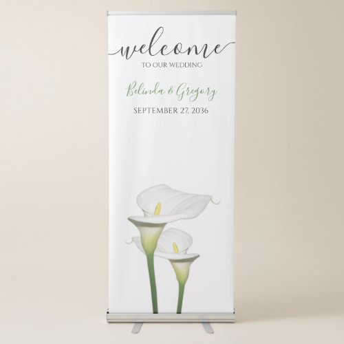 Elegant White Calla Lilies Wedding Welcome Sign
