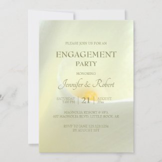 Elegant White Calla Lily Engagement Invitation