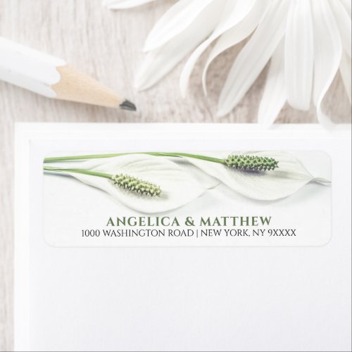 Elegant White Calla Lily Flowers Floral Wedding Label