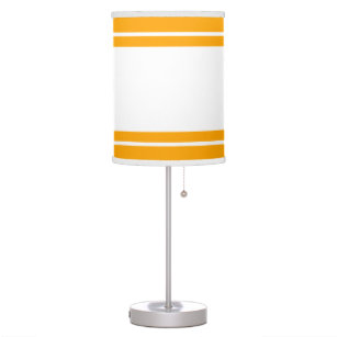 Elegant White Center Sunny Yellow Racing Stripes Table Lamp