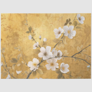 Elegant White Cherry Flowers Tissue Paper
