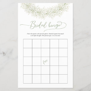 Elegant White Chic Bingo Bridal Shower Game Flyer