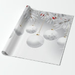 Elegant White Christmas Balls Holiday  Wrapping Paper<br><div class="desc">Elegant white Christmas balls.</div>