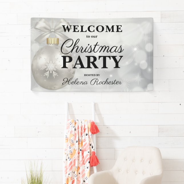 Elegant White Christmas Holiday Party  Banner (Insitu)