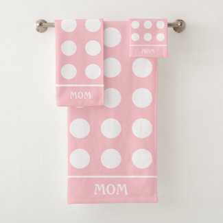 Elegant White Circles on Light Pink with Mom in