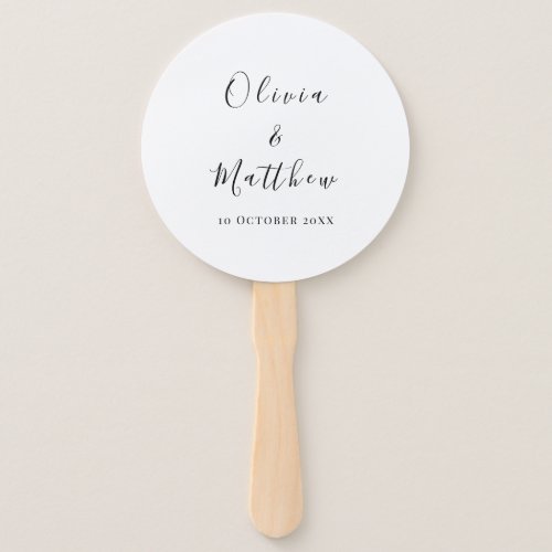 Elegant White Classic Minimalist Wedding Hand Fan