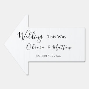 Elegant White Classic Minimalist Wedding Sign