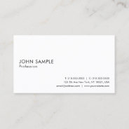 Elegant White Clean Plain Professional Modern Business Card at Zazzle