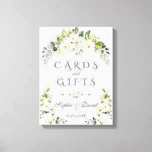Elegant White Cream Floral Cards & Gifts Wedding Canvas Print