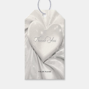 Elegant White Cream Heart Gift Tag