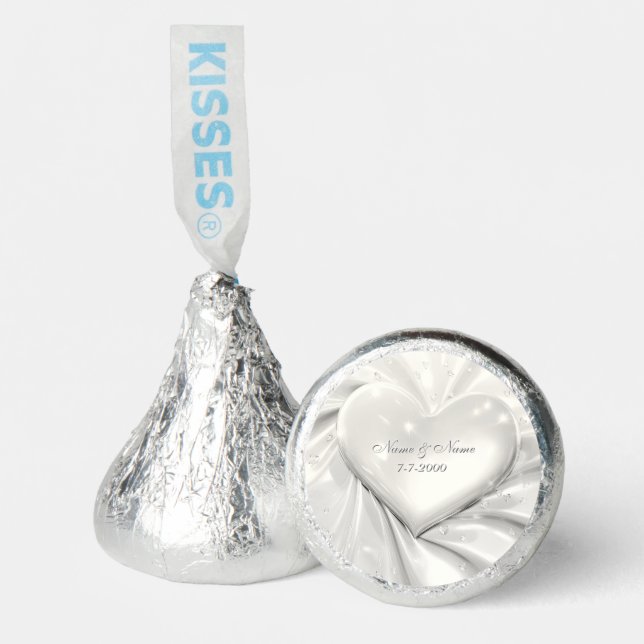 Elegant White Cream Heart Hershey's Kisses® Hershey®'s Kisses® (Front)