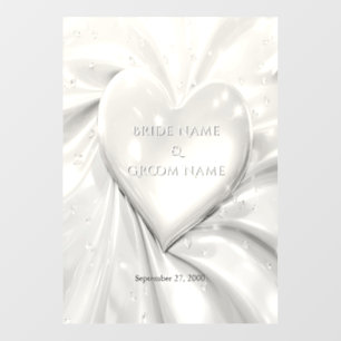 Elegant White Cream Heart Wedding Floor Decal