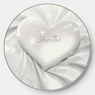 Elegant White Cream Heart Wireless Charger