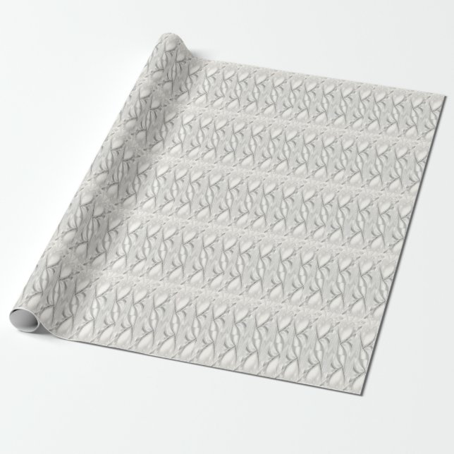 Elegant White Cream Heart Wrapping Paper (Unrolled)